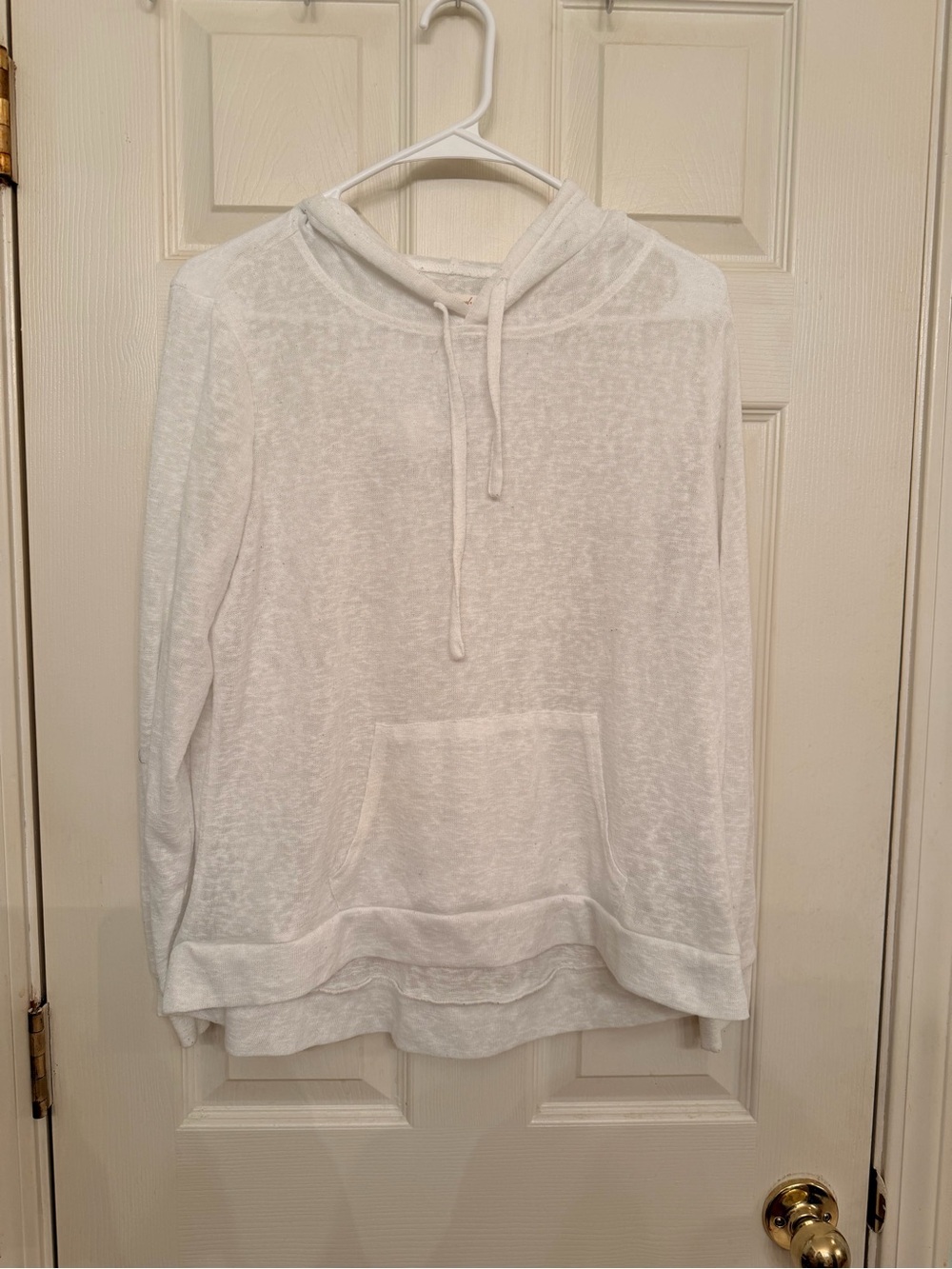 Weatherproof Women's White Hooded Lightweight Sweater